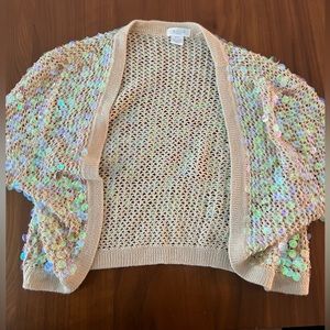 Vintage Aqua beaded and fun bolero/cardigan